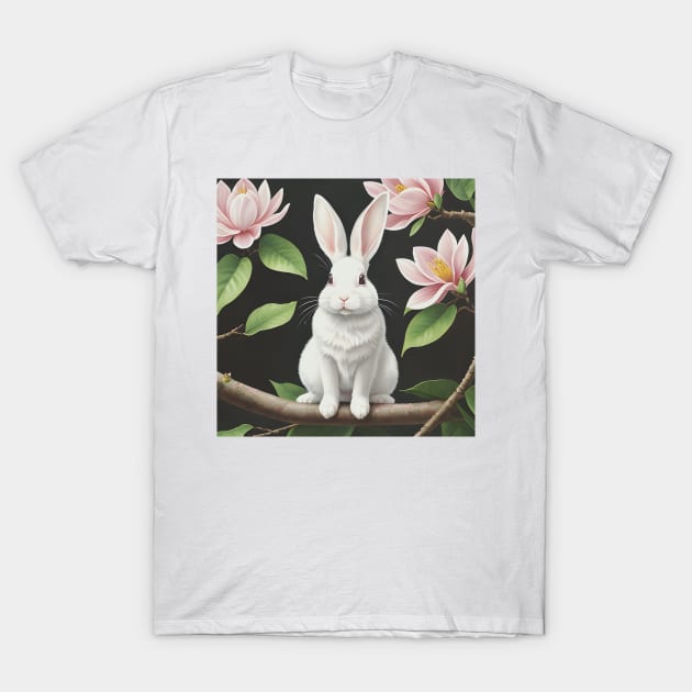 Cute white rabbit T-Shirt by sinemfiit